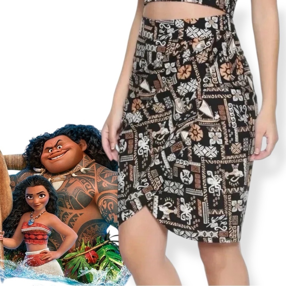 Disney Moana Print Hawaiian Wrap Skirt Size Small